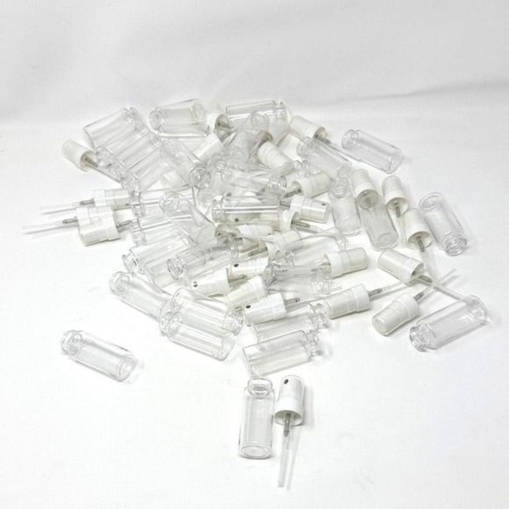 Travel Mist Spray Bottles 33 Clear Glass White Plastic Bulk Set Small